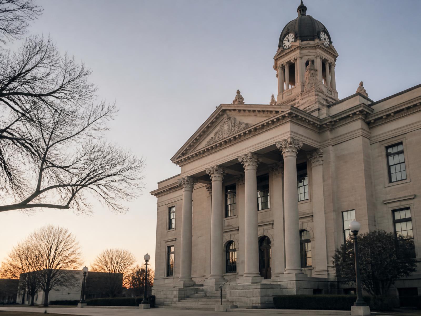 County courthouse at dawn